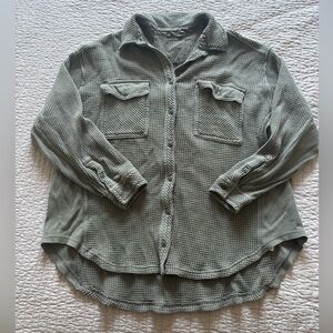 Aerie waffle knit button up